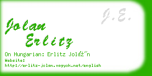 jolan erlitz business card